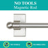 Turquoize 2-Pack Magnetic Curtain Rods, Adjustable 9-16 inch, Multi-Use, Nickel