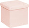 Square Ottoman with Storage, Small Sherpa Storage Ottoman Cube, Boucle Folding Foot