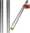 2 Pairs 12.6 Inches Cooking Extended Chopsticks, Reusable Fiberglass for Kitchen Noodles, Hotpot, Black