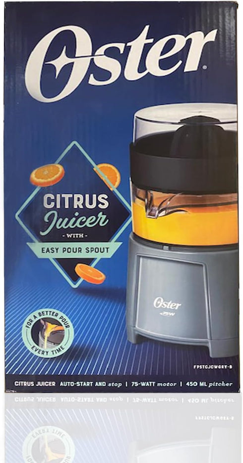 Oster Electric Citrus Juicer, High-Performance Silver 75 Watt Motor for Oranges and Lemons