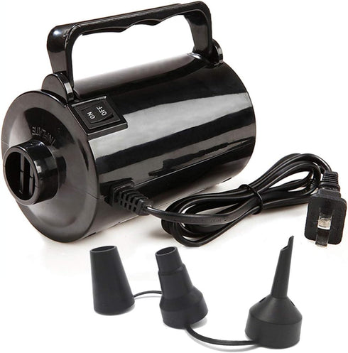 Electric Air Pump for Inflatable Pool Toys, 320W, 110V AC, 1.6PSI, Quick-Fill Inflator with 3 Nozzles