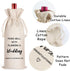 LANBAIHE Wedding Wine Bag, Linen Reusable Gift Bag for Bride and Groom Wine Gift