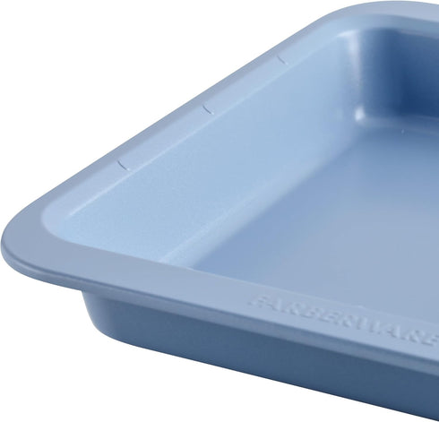 Farberware Easy Solutions Nonstick Bakeware Square Cake/Cookie Pan, 9 Inch with Portion Marks
