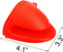2 Pairs Mini Oven Gloves - Silicone Heat Resistant Cooking Pinch Mitts Potholder for Kitchen Cooking & Baking (Red and
