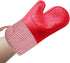 MIJOTEX Heat Resistant Silicone Oven Mitts, Set of 2 Extra Long Quilted Liner, 13 inch (RED)