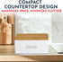 Countertop Culinary Couture White Bread Box for Kitchen with Bamboo Lid - Large BreadBox for Homemade Bread - Storage