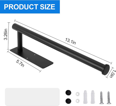 Under Cabinet Paper Towel Holder, Stainless Steel Adhesive or Drill Mount Paper Towel Holder, Wall Mount Paper Towel Holders for Kitchen or Bathroom Black(2 Pack)