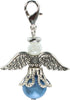 An Angel For The Bride, Something Blue and Silver Tone Zinc Metal Bouquet Charm, 1 x 1