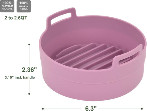 jNE Premium Air Fryer Silicone Pot, 6.3 Inches, Food Safe Oven Accessories, Easy to Clean, Replacement for Parchment