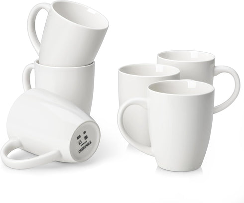 vancasso White Ceramic Coffee Mug Set of 6, 16 Oz Tea Cups