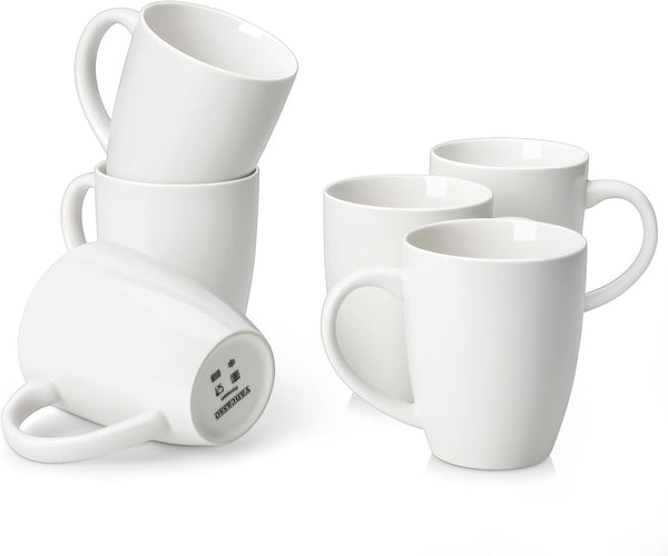 vancasso White Ceramic Coffee Mug Set of 6, 16 Oz Tea Cups