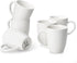 vancasso White Ceramic Coffee Mug Set of 6, 16 Oz Tea Cups