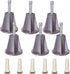 Home's Place Steel Stem Bed Frame Feet to Replace Wheels, Set of 6 Replacement Feet for Sturdy Bed and Floor Protection