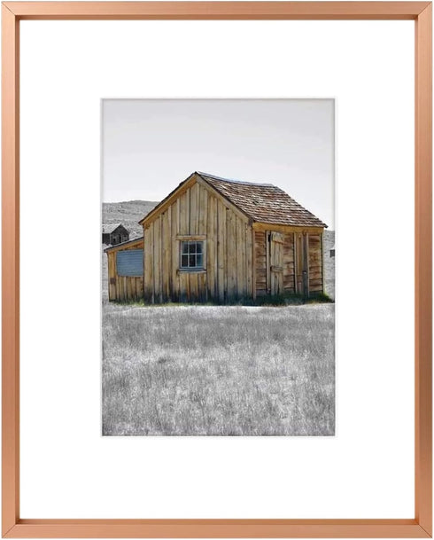 Golden State Art 8x10 Rose Gold Picture Frame, Display Photo 5x7 with Mat or 8x10 Without Mat, Classic Satin Aluminum