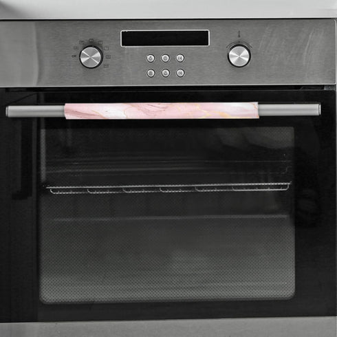 Pink Rose Gold Marble Print Refrigerator Door Handle Covers, Set of 2 Kitchen Appliance Handle Protectors