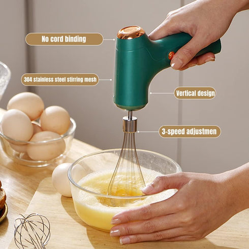 Mini Hand Mixer, Cordless Electric Handheld Mixer, USB Rechargeable with 2 Detachable Whisks for Kitchen Baking