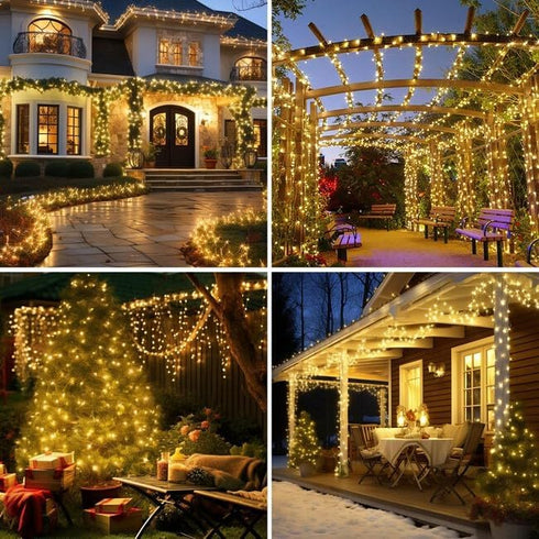 50LED 25FT 30% 70% Bulbs LAMPHOME String Lights, Twinkle and Steady String Light, Warm White LED Christmas Lights