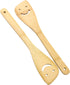 2 Pack Bamboo Smiley Face Kitchenware Cooking Utensil Set - Eco-friendly Stir-fry Spatula