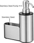 CHBKT 12 oz Countertop, Kitchen Soap Dispenser with Sponge Holder, Dish Soap Dispenser for Kitchen Sink Stainless Steel