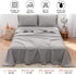 55% 45% BISELINA Linen Sheet French Flax Flat Sheet with Pleated Ruffles Euro Linen Cotton Solid Color Soft Breathable