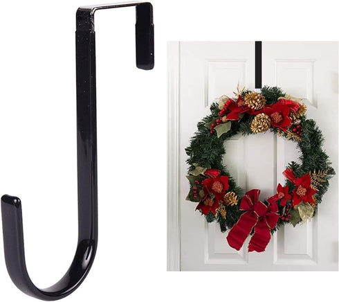 Black Wreath Hanger, Strong Bearing Door Hook for Fall, Christmas, and Halloween Decorations