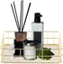 Wire Mesh Basket, Golden Desktop Metal Storage Tray for Home Cosmetic Stationery (9.6 x 6.5 x 2.6in)