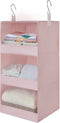 GRANNY SAYS 3-Shelf Hanging Closet Organizer, Collapsible Pink Nursery Shelves, 29 ½" H X 12" W X 12" D, 1-Pack