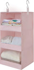 GRANNY SAYS 3-Shelf Hanging Closet Organizer, Collapsible Pink Nursery Shelves, 29 ½" H X 12" W X 12" D, 1-Pack