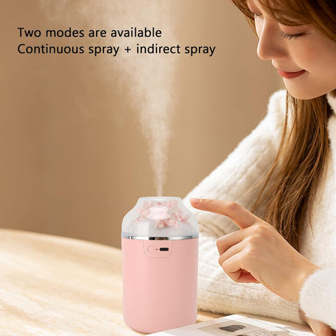 Colorful Mini Humidifier, USB Desktop Humidifier for Car, Office, Bedroom, Auto Shut Off, 2 Mist Modes - Sakura