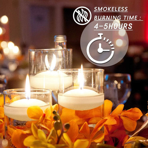 Set of 48 Unscented Floating Candles, 2 Inch Small Candles for Centerpieces and Home Decorations