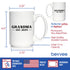 Grandma Est 2024 Coffee Mug Gift for First Time Grandparents, Large 15oz White Ceramic Mug