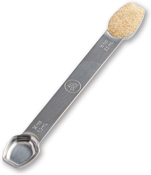 AllSpice Stainless Steel Double Sided Measuring Spoon - 1/2 Teaspoon and 1/4 Teaspoon