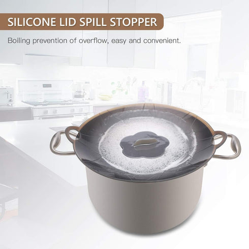 Silicone Spill Stopper Lid, Anti Spill Lid Cover, Multi-Function Kitchen Cooking Tool for Pots