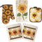 American Linen Sunflower Decor Set, Oven Mitts and Pot Holders - Kitchen Towels and Dish Cloths Sets