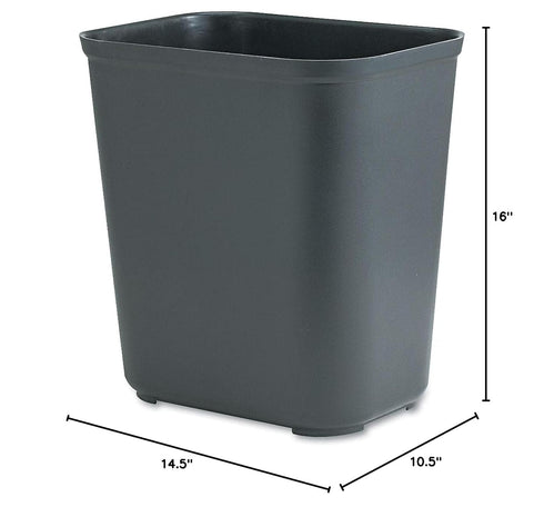 Rubbermaid Commercial Products Fire Resistant Wastebasket, 7GAL/28 QT, Black
