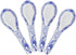 Set of 4 Porcelain Chinese Knot Blue Floral Soup Spoons, 5-Inch