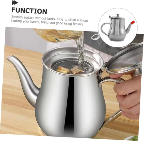 Ciieeo Large Stainless Steel Oil Pot - Cooking Grease Container with Filter Cup for Frying and Sauces