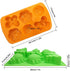 SENHAI 2 Pcs Insect Shape Silicone Trays, 6-Cavity 3D Dragonfly Butterfly Ladybug Cake Baking Molds - Orange, Green