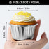 EUSOAR Aluminum Foil Silver Cupcake Liners, 50Pcs Disposable Muffin Baking Cups, Ramekin Holders