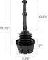 JS Jackson Supplies Black Toilet Plunger with Black Bellows Accordion and Storage Tray