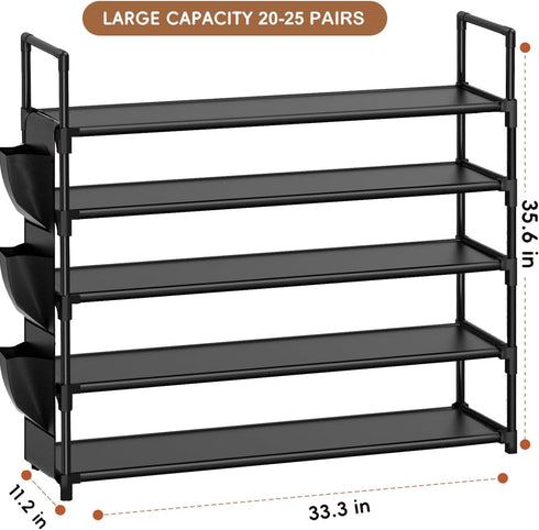 5 Closet, 20-25 OYREL Tier Shoe Organizer Rack for Entryway, Garage, Door, Space Saving, Shoe Holder Stand/Tower
