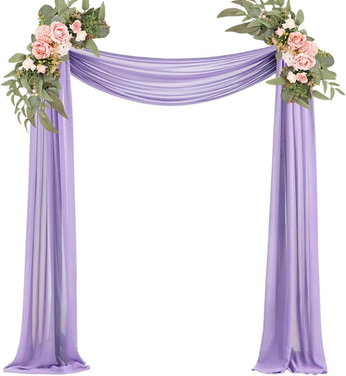 Lavender Wedding Arch Draping Fabric, 29" x 20FT Sheer Chiffon Tulle Drapes for Ceremony, Arbor, Party Decoration