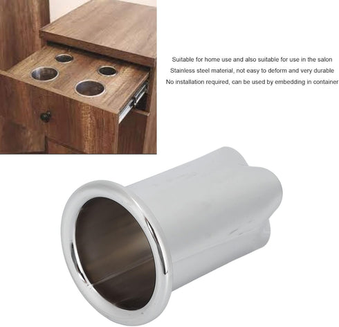 Estink Hair Dryer Holder, 9cm Stainless Steel Blow Dryer Shelf, Hair Care Tools for Home Salon Hotel (Steel Color)