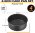 HONGBAKE 6 Inch Round Cake Pans for Baking, Small Layer Cake Pan Set with 120 Pieces Parchment Paper, Heavy Duty