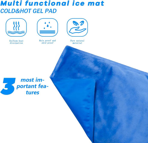 Pillow Cooling Pad Mat, Pillow Cold Pillow Injuries, Perfect for Night Sweats, Migraines, Fevers, Hot Flashes, Place on Pillow, Reusable (Blue)