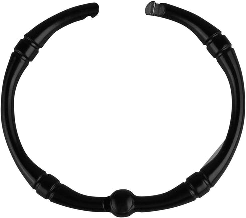 Shower Curtain Hooks - Rustproof Decorative Metal Round Rings for Bathroom Shower Rod, 12 Pack (Black)