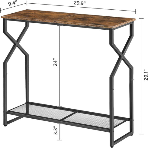 2 CTHR21301 MAHANCRIS Tier Console Table, Sofa Table, Narrow Entryway Table, Hallway Entrance Table, Hourglass-Shaped