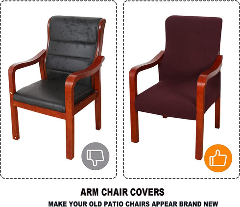 Deisy Dee Stretch Chair Slipcovers for Mid Century Accent Chairs (Dark Brown)