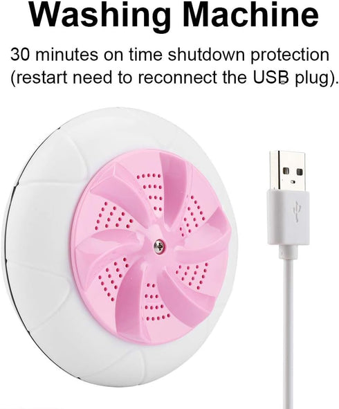 Sink Washing Machine, Mini Portable Ultrasonic Powered Turbo Travel Laundry Washer with Suction Cup
