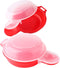 2 Sets Microwave Egg Cooker, 1 Minute Fast Egg Hamburg Omelet Maker Kitchen Cooking Tool, Red and Clear